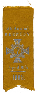 6TH ANNIVERSARY REUNION RIBBON, NATIONAL GUARD NEW YORK 1889
