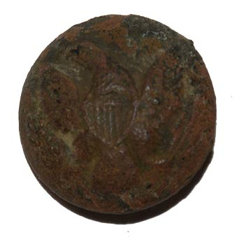 US GENERAL SERVICE EAGLE COAT BUTTON RECOVERED AT CULP’S HILL, GETTYSBURG – KEN BREAM COLLECTION
