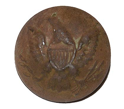 US GENERAL SERVICE EAGLE COAT BUTTON RECOVERED AT CULP’S HILL, GETTYSBURG – KEN BREAM COLLECTION
