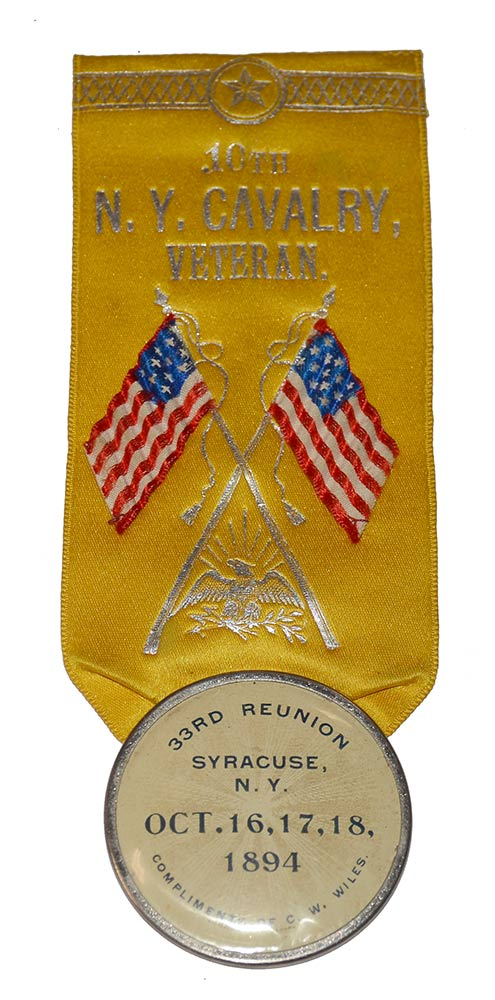 10th NEW YORK CAVALRY 33rd REUNION RIBBON, 1894