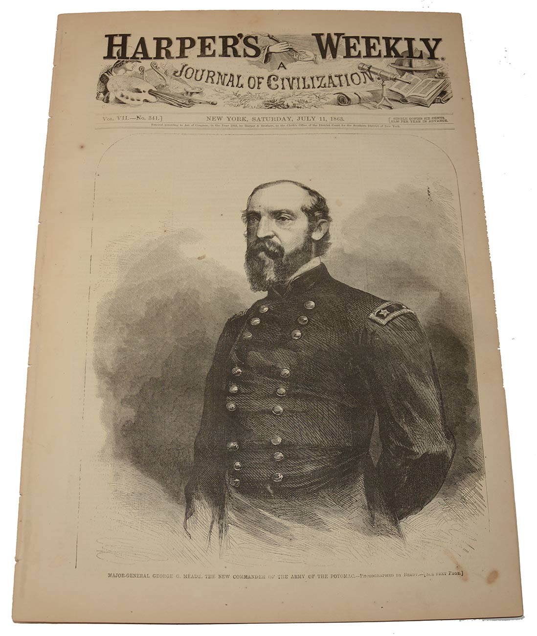 HARPER’S WEEKLY, JULY 11, 1863 — GENERAL MEADE, THE INVASION OF THE ...