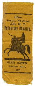 22ND NEW YORK CAVALRY REUNION RIBBON 1907