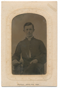 TINTYPE (IN CDV MOUNT) OF UNIDENTIFIED CONFEDERATE, FROM MOSBY ALBUM
