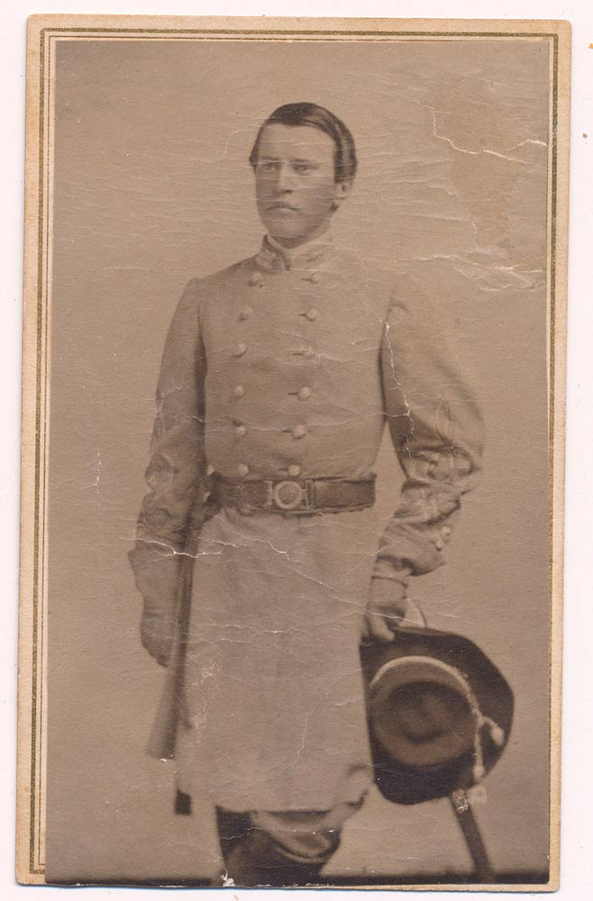THREE-QUARTER STANDING VIEW OF CAPTAIN WILLIAM A. PEGRAM KILLED DURING THE RETRAT FROM GETTYSBURG – RICHMOND PHOTOGRAPHER