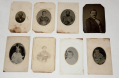 TINTYPE OF 10TH VIRGINIA MAJOR KILLED AT CHANCELLORSVILLE WITH SEVEN IMAGES OF FAMILY MEMBERS