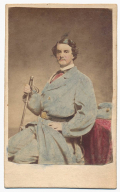 HAND TINTED CDV OF A CONFEDERATE OFFICER POSSIBLY FROM THE SAINT AUGUSTINE BLUES OF FLORIDA