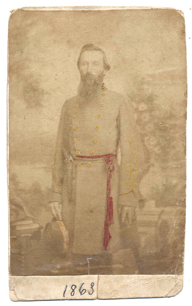 CDV OF UNIDENTIFIED CONFEDERATE OFFICER, LIKELY A MEMBER OF 1ST S.C. ARTILLERY