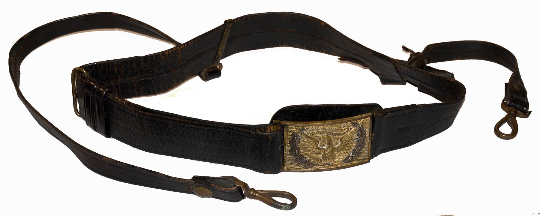 CIVIL WAR OFFICER’S SWORD BELT WITH PATTERN 1851 BUCKLE
