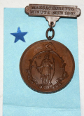 MASSACHUSETTS MINUTE MAN MEDAL IDENTIFIED TO GEORGE H. LARNED, 3RD MASSACHUSETTS RIFLES BATTALION & 51ST MASSACHUSETTS INFANTRY