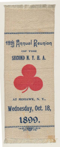 19th ANNUAL REUNION RIBBON FOR THE NEW YORK HEAVY ARTILLERY, 1899