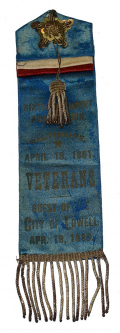 OLD 6th REGIMENT GUEST OF THE CITY OF LOWELL RIBBON, 1886