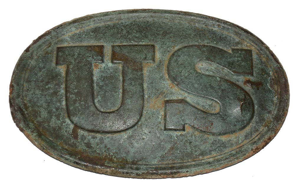 RELIC, PATTERN 1839 OVAL CARTRIDGE BOX PLATE DUG NEAR FREDERICKSBURG, VA