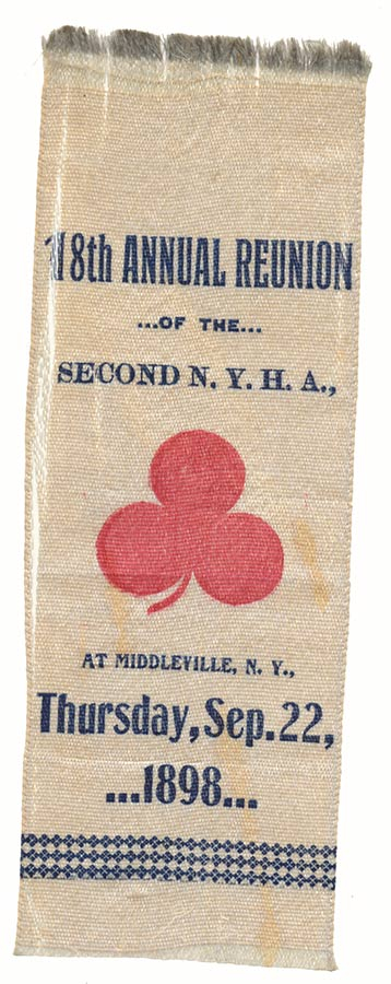 18th ANNUAL REUNION RIBBON FOR THE NEW YORK HEAVY ARTILLERY, 1898