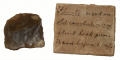 FRENCH AMBER FLINT WITH OLD PEN & INK TAG