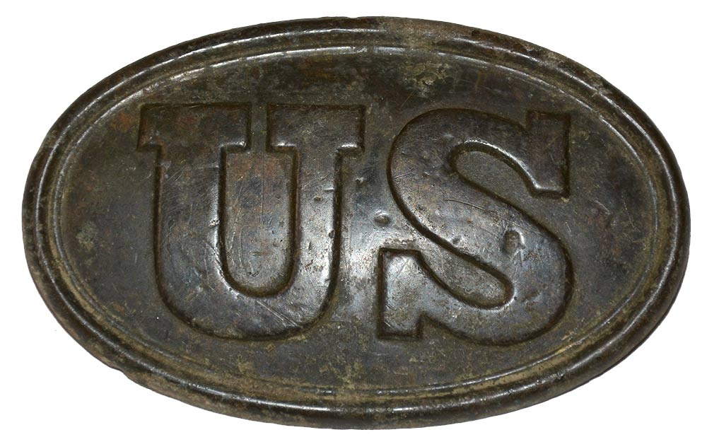 RELIC, PATTERN 1839 OVAL CARTRIDGE BOX PLATE DUG NEAR ORANGE, VA