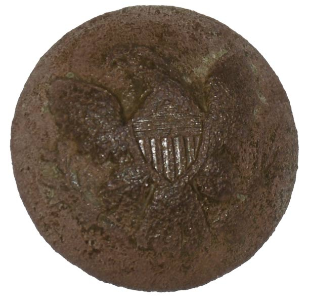 US GENERAL SERVICE EAGLE COAT BUTTON RECOVERED AT CULP’S HILL, GETTYSBURG – KEN BREAM COLLECTION