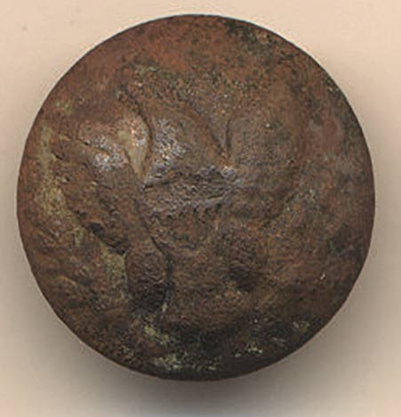 US GENERAL SERVICE EAGLE COAT BUTTON RECOVERED AT CULP’S HILL, GETTYSBURG – KEN BREAM COLLECTION