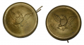 PAIR OF EARLY STAMPED BRASS EAGLE SHAKO ROSETTES 