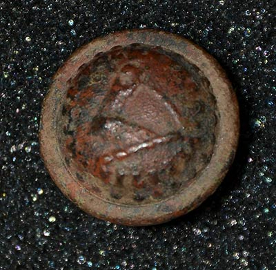 MASSACHUSETTS CUFF BUTTON FOUND @ 2ND CORPS FIELD HOSPITAL, GETTYSBURG, BY DEAN THOMAS
