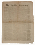 FRANKLIN REPOSITORY, CHAMBERSBURG, PA – JULY 8, 1863 ISSUE; GETTYSBURG CAMPAIGN CONTENT