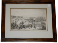 FANTASTIC FRAMED DRAWING OF THE BATTLE OF DRAINSVILLE DONE BY GETTYSBURG CARTOGRAPHER EMMOR B. COPE