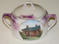 JENNIE WADE HOUSE SOUVENIR SUGAR BOWL & LID