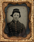 NINTH PLATE RUBY AMBROTYPE OF YOUNG SOLDIER, LIKELY CONFEDERATE