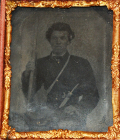 NINTH PLATE AMBROTYPE OF DOUBLE ARMED SOLDIER
