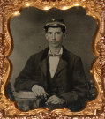 WONDERFULLY CLEAR RUBY AMBROTYPE OF A YOUNG SOUTHERN RECRUIT
