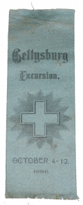 GETTYSBURG EXCURSION RIBBON 6th CORPS 1886 - PROBABLY 7th, 10th and 37th MASS. VOLS. 
