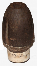 3-INCH HOTCHKISS SHELL NOSE RECOVERED AT GETTYSBURG – FROM THE COLLECTION OF A YORK SPRINGS GAR POST