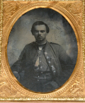 CASED QUARTER PLATE AMBROTYPE OF AN UNIDENTIFIED CONFEDERATE