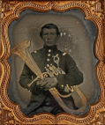 AMBROTYPE OF IDENTIFIED MUSICIAN OF THE PETERSBURG MILITIA