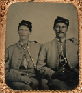 TINTYPE OF TWO CONFEDERATE NON-COMMISSIONED OFFICER PARDS