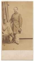 CDV FULL STANDING VIEW OF ADJUTANT DAVID H. BRADLEE OF THE 13TH MASSACHUSETTS INFANTRY