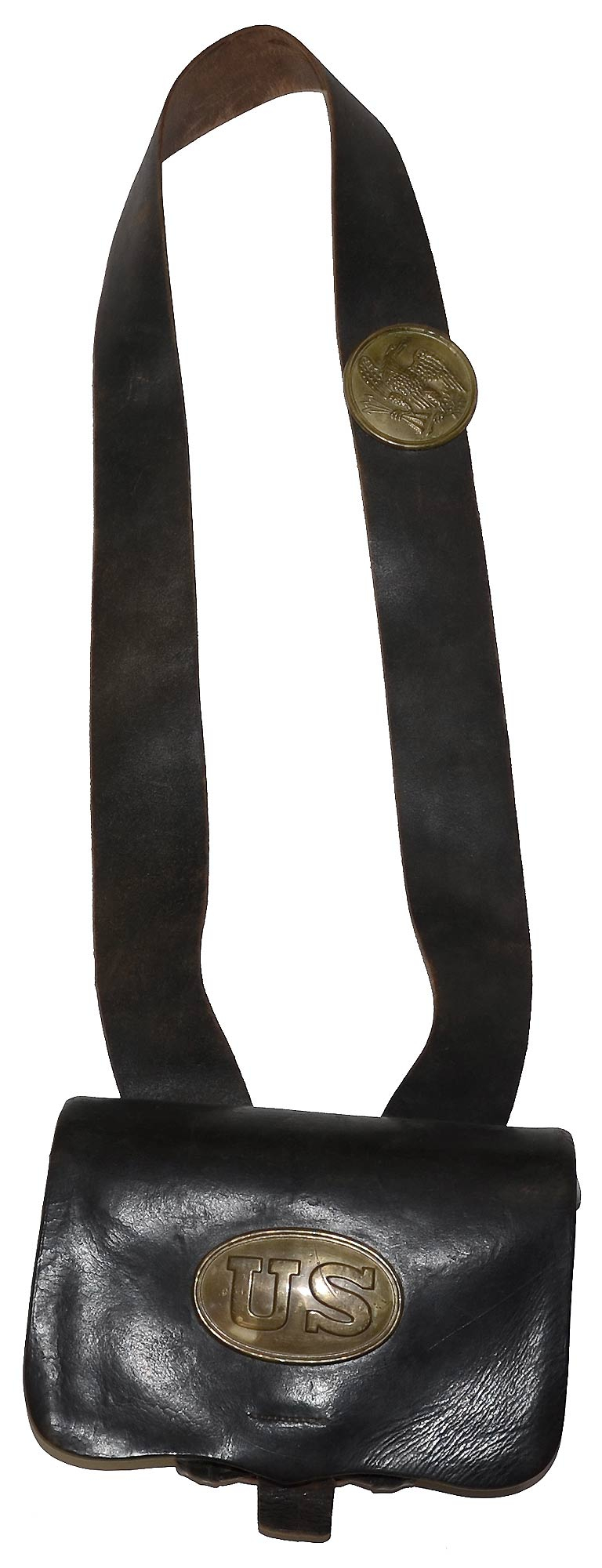 MODEL 1861 U.S. INFANTRY CARTRIDGE BOX AND SLING BY JEWELL AND SONS FOR .69 CALIBER ELONGATED BALL CARTRIDGES