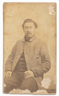 CDV OF UNIDENTIFIED CONFEDERATE PRISONER, CAMP DOUGLAS BACKMARK