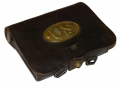 EXCELLENT CONDITION U.S. PATTERN 1864 INFANTRY CARTRIDGE BOX WITH BRASS PLATE