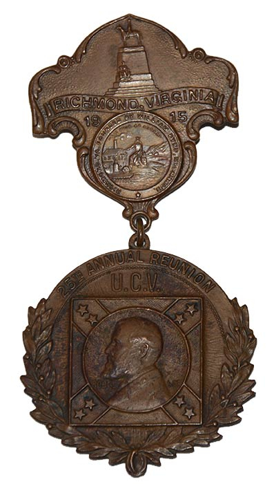 1915 UNITED CONFEDERATE VETERAN BADGE FOR RICHMOND REUNION