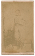 CDV FULL STANDING VIEW OF A YOUNG UNIDENTIFIED CONFEDERATE