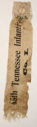CONFEDERATE 45TH TENNESSEE REUNION RIBBON ATTRIBUTED TO A PRIVATE SAMUEL KERR