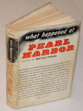 BOOK FROM THE LIBRARY OF WORLD WAR TWO 1ST INFANTRY DIVISION COMMANDER GENERAL CLARENCE R. HUEBNER - 1958 COPY OF “WHAT HAPPENED AT PEARL HARBOR” BY HANS LOUIS TREFOUSSE
