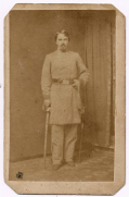 FULL STANDING VIEW OF 4TH NORTH CAROLINA CAPTAIN KILLED AT ANTIETAM -WITH RICHMOND PHOTOGAPHER’S BACK MARK