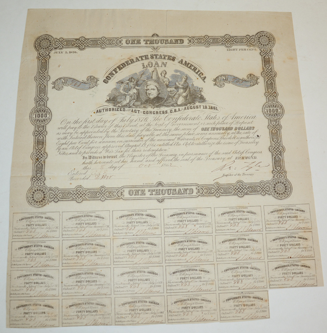 CONFEDERATE STATES OF AMERICA $1,000 BOND
