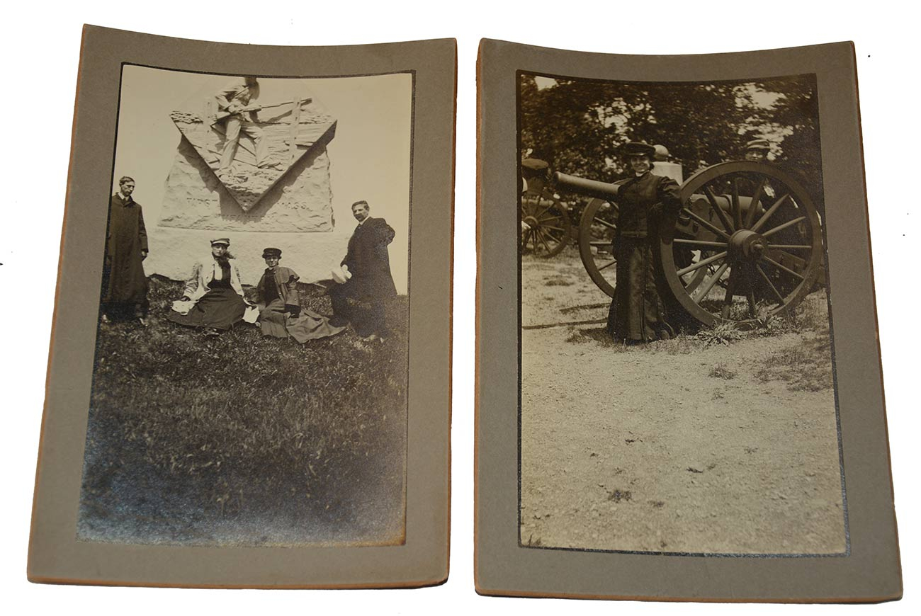 SET OF TWO CABINET CARD VIEWS TAKEN ON THE GETTYSBURG BATTLEFIELD