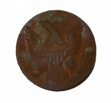 US GENERAL SERVICE EAGLE COAT BUTTON RECOVERED AT CULP’S HILL, GETTYSBURG – KEN BREAM COLLECTION