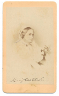 CDV OF MARY CUSTIS LEE, LEXINGTON BACKMARK