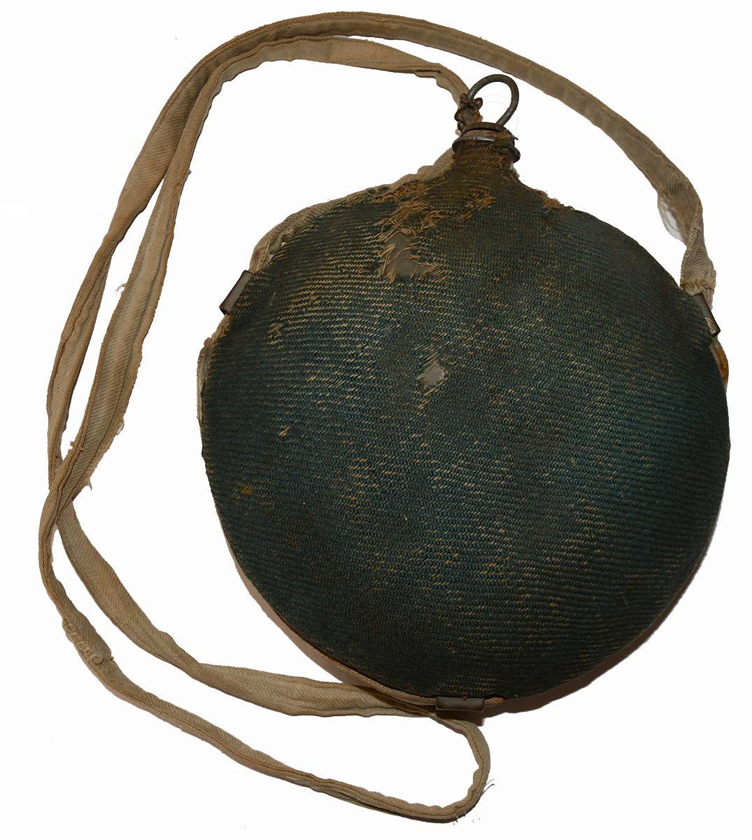 US MODEL 1858 SMOOTH SIDE CANTEEN WITH BLUE COVERING