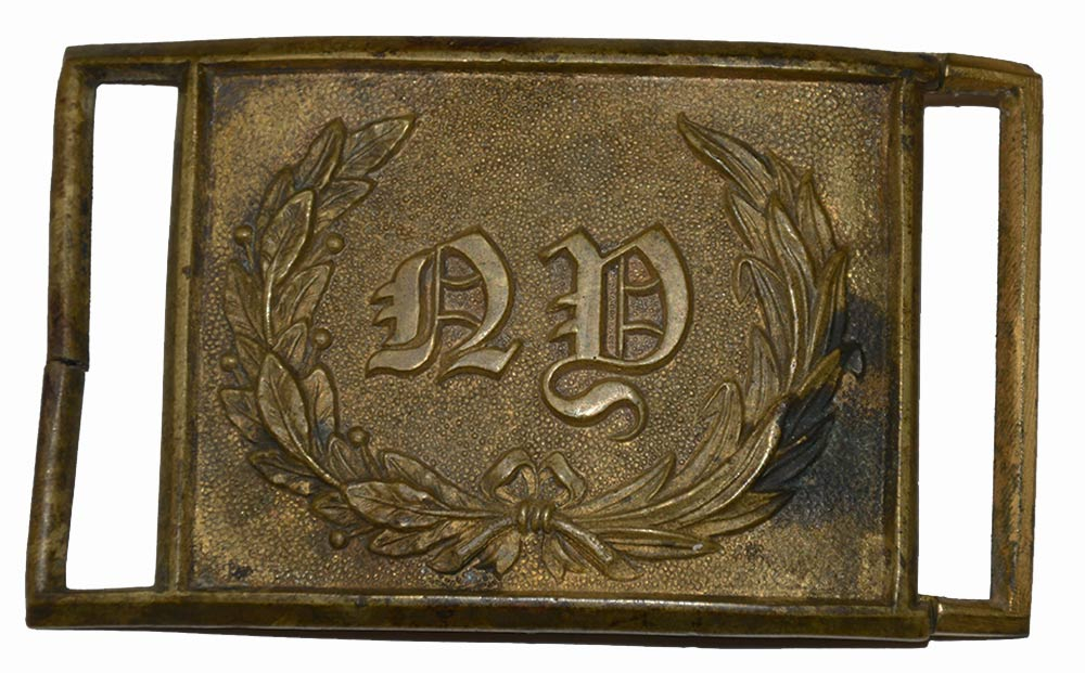 NEW YORK MILITIA RECTANGULAR WAIST BELT PLATE WITH KEEPER