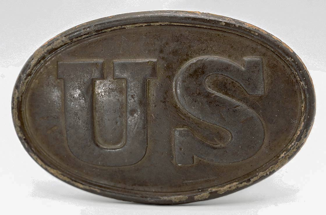 CARTRIDGE BOX PLATE FROM THE SHILOH CAMP OF THE 44th INDIANA, EX-KERKIS